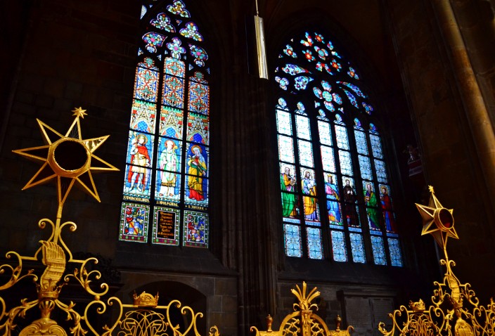 Just one of many spectacular stained glass windows